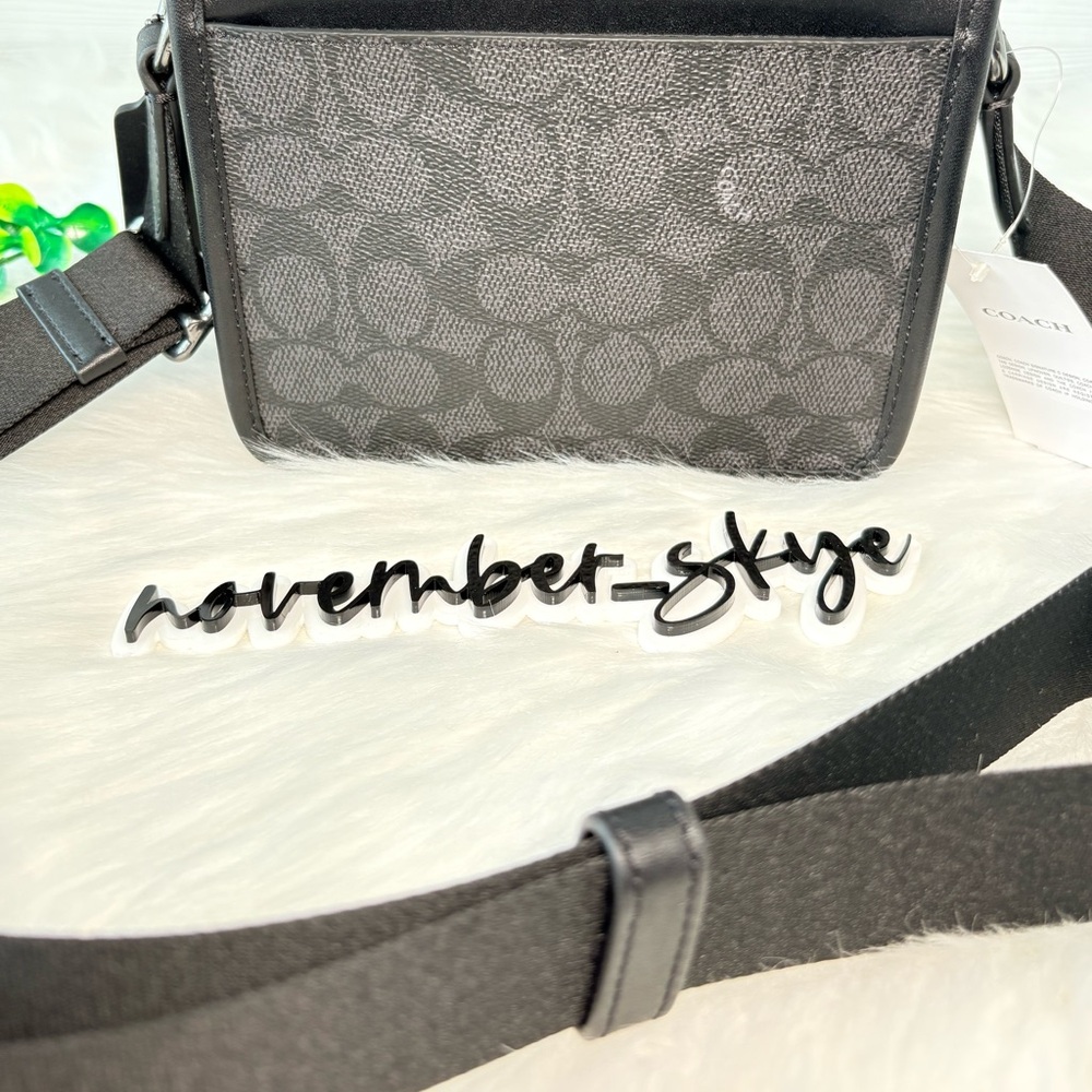 Coach Racer Gunmetal/Charcoal/Black Crossbody Bag - Picture 6 of 15